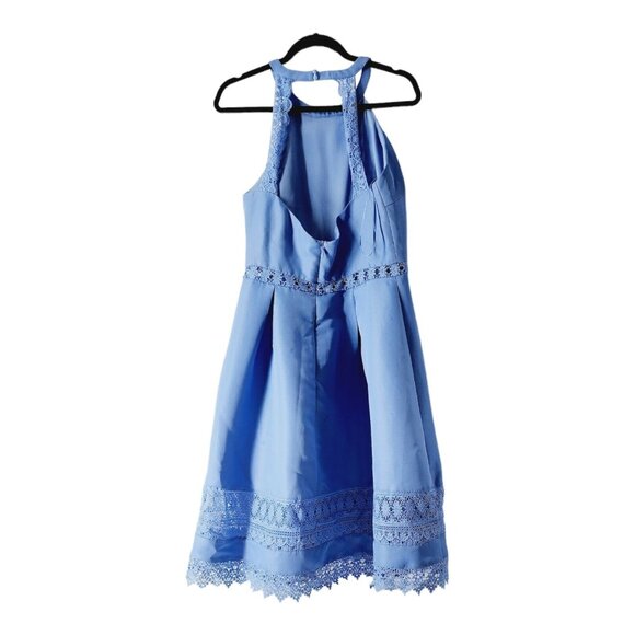 Chi Chi London Naila Halter Midi Dress Bridesmaid Prom Formal Baby Blue Size 10 - Picture 2 of 10